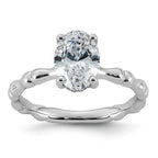 Bezel Oval Lab-Grown Diamond Engagement Ring in 14K White Gold (1 5/8 ct. tw.), Size 7 - Sophia Jewelers