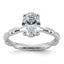 Bezel Oval Lab-Grown Diamond Engagement Ring in 14K White Gold (1 5/8 ct. tw.), Size 7 - Sophia Jewelers