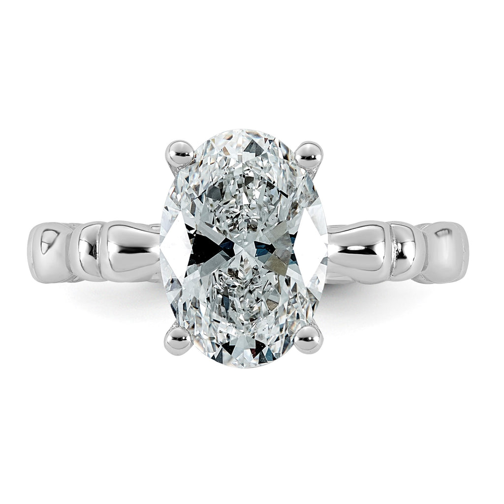 Oval Lab-Grown Diamond Engagement Ring in 14K White Gold (2 5/8 ct. tw.), Size 7 - Sophia Jewelers