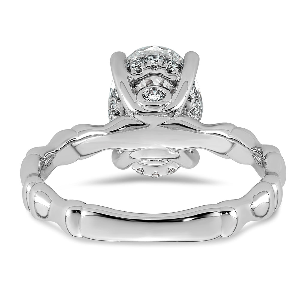 Oval Lab-Grown Diamond Engagement Ring in 14K White Gold (2 5/8 ct. tw.), Size 7 - Sophia Jewelers