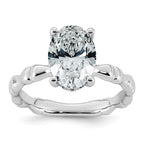 Oval Lab-Grown Diamond Engagement Ring in 14K White Gold (2 5/8 ct. tw.), Size 7 - Sophia Jewelers