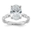 Oval Lab-Grown Diamond Engagement Ring in 14K White Gold (3 1/5 ct. tw.), Size 7 - Sophia Jewelers