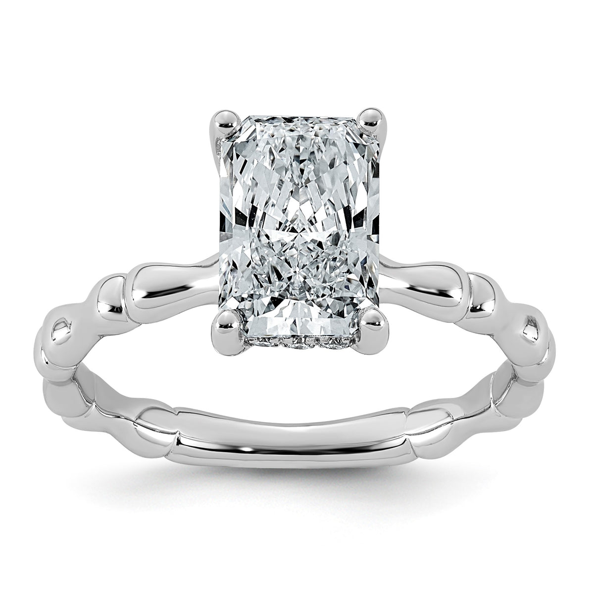 Emerald-Cut Lab-Grown Diamond Engagement Ring in 14K White Gold (2 1/8 ct. tw.), Size 7 - Sophia Jewelers Main image