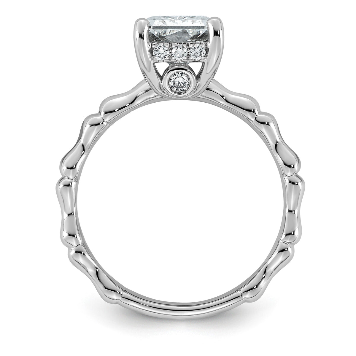 Cert Radiant Emerald-Cut Lab-Grown Diamond Engagement Ring in 14K White Gold (2 3/4 ct. tw.), Size 7 - Sophia Jewelers