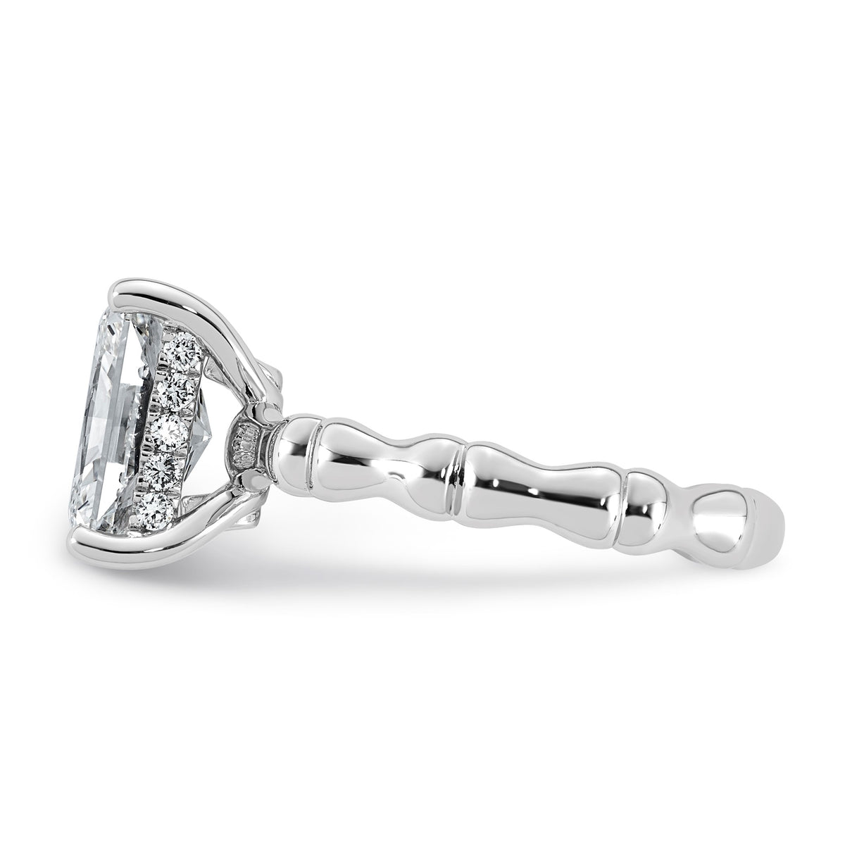 Cert Radiant Emerald-Cut Lab-Grown Diamond Engagement Ring in 14K White Gold (2 3/4 ct. tw.), Size 7 - Sophia Jewelers