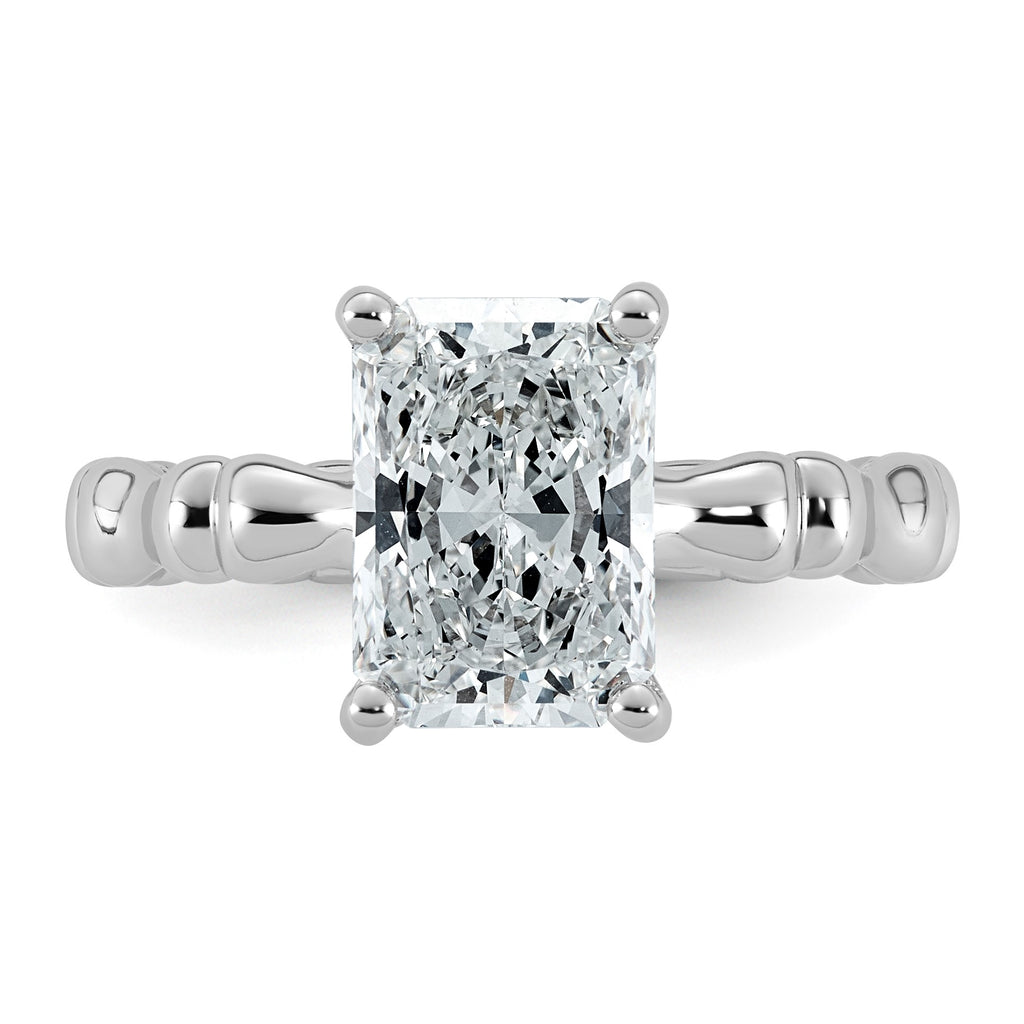 Cert Radiant Emerald-Cut Lab-Grown Diamond Engagement Ring in 14K White Gold (2 3/4 ct. tw.), Size 7 - Sophia Jewelers