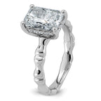 Cert Radiant Emerald-Cut Lab-Grown Diamond Engagement Ring in 14K White Gold (2 3/4 ct. tw.), Size 7 - Sophia Jewelers