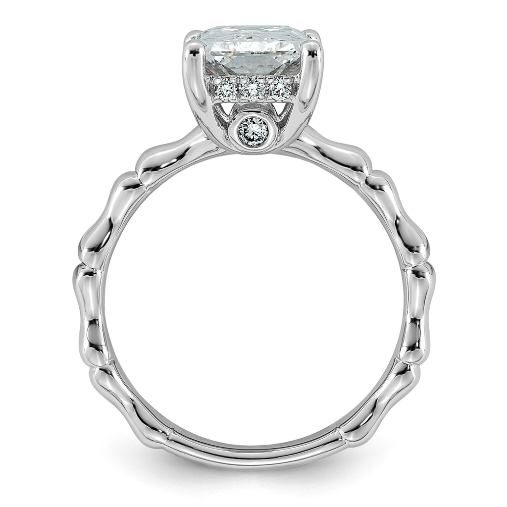 Emerald-Cut Lab-Grown Diamond Engagement Ring in 14K White Gold (3 1/5 ct. tw.), Size 7 - Sophia Jewelers