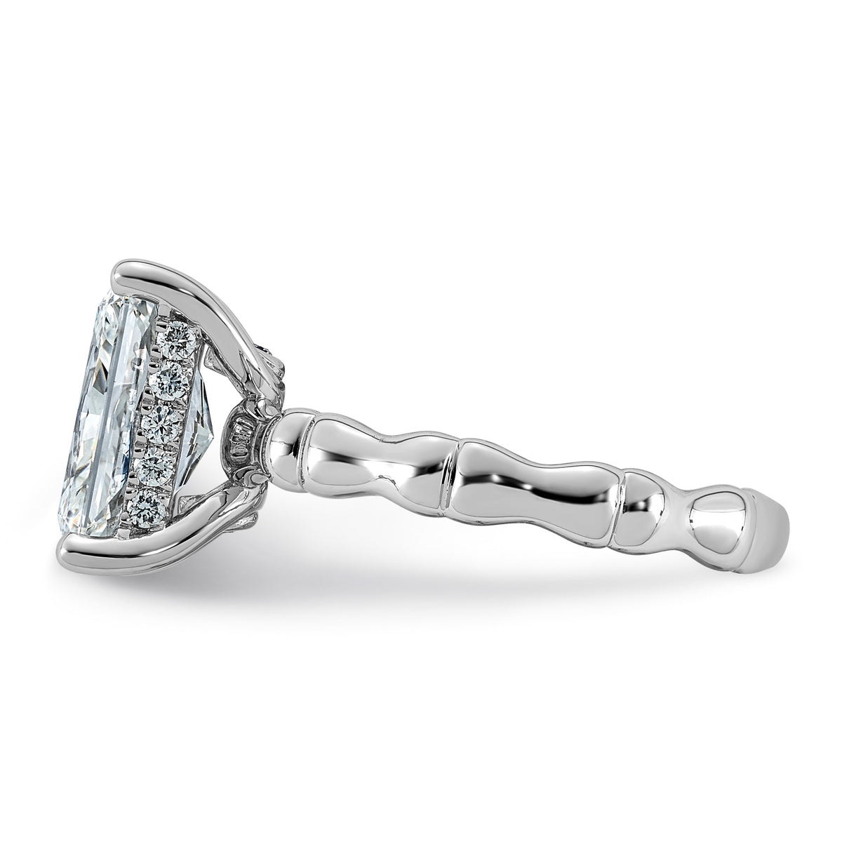 Emerald-Cut Lab-Grown Diamond Engagement Ring in 14K White Gold (3 1/5 ct. tw.), Size 7 - Sophia Jewelers