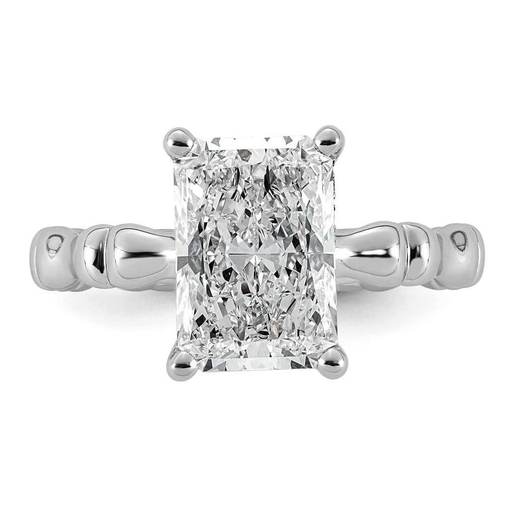 Emerald-Cut Lab-Grown Diamond Engagement Ring in 14K White Gold (3 1/5 ct. tw.), Size 7 - Sophia Jewelers