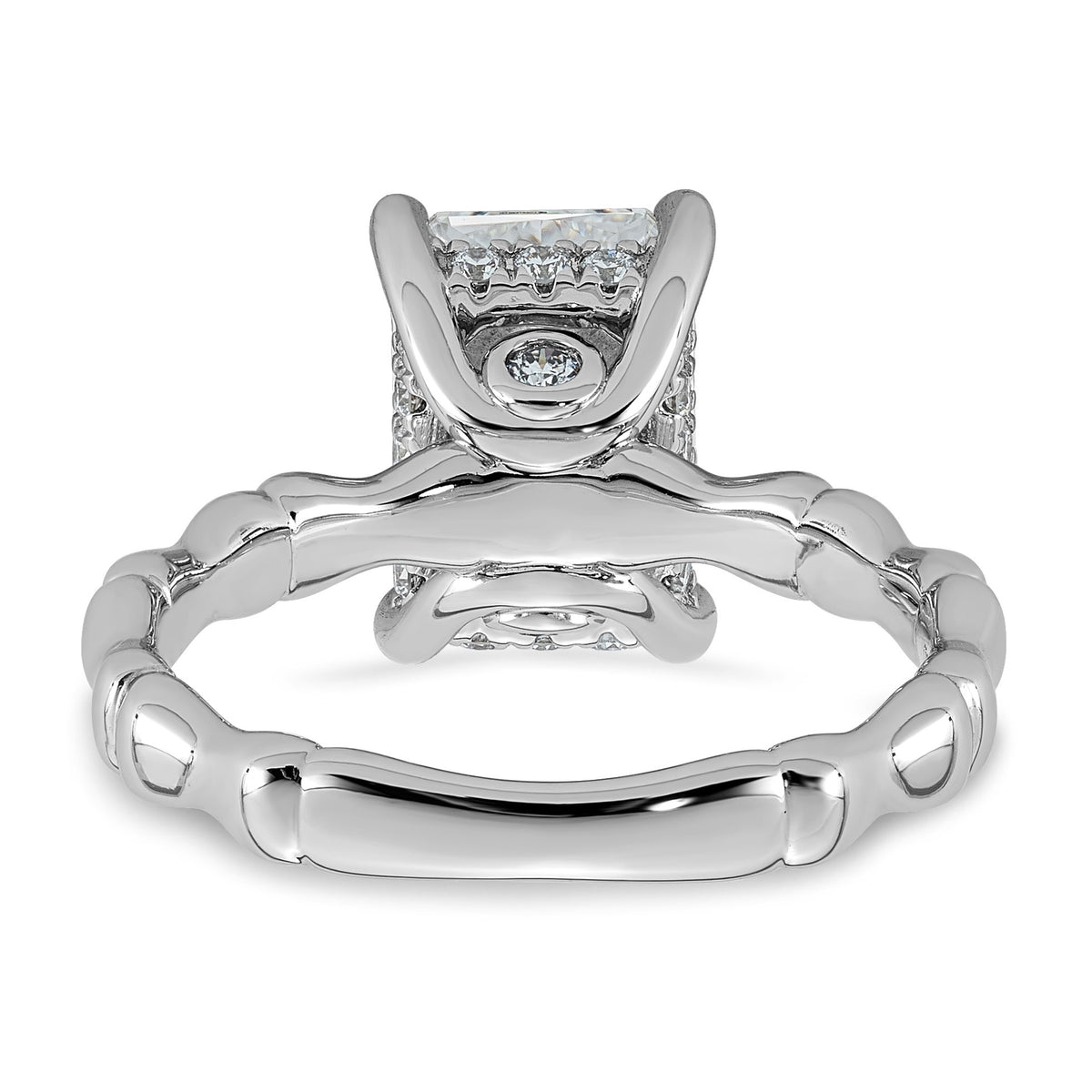 Emerald-Cut Lab-Grown Diamond Engagement Ring in 14K White Gold (3 1/5 ct. tw.), Size 7 - Sophia Jewelers