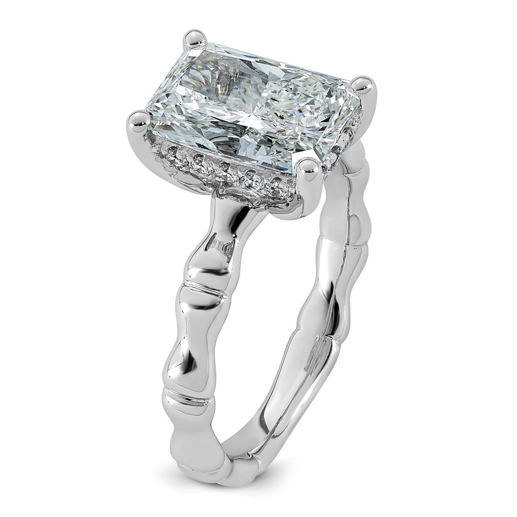 Emerald-Cut Lab-Grown Diamond Engagement Ring in 14K White Gold (3 1/5 ct. tw.), Size 7 - Sophia Jewelers