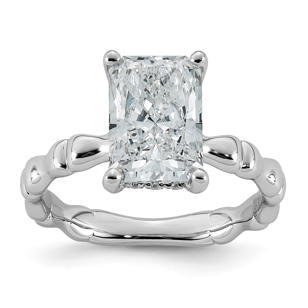 Emerald-Cut Lab-Grown Diamond Engagement Ring in 14K White Gold (3 1/5 ct. tw.), Size 7 - Sophia Jewelers