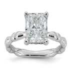 Emerald-Cut Lab-Grown Diamond Engagement Ring in 14K White Gold (3 1/5 ct. tw.), Size 7 - Sophia Jewelers
