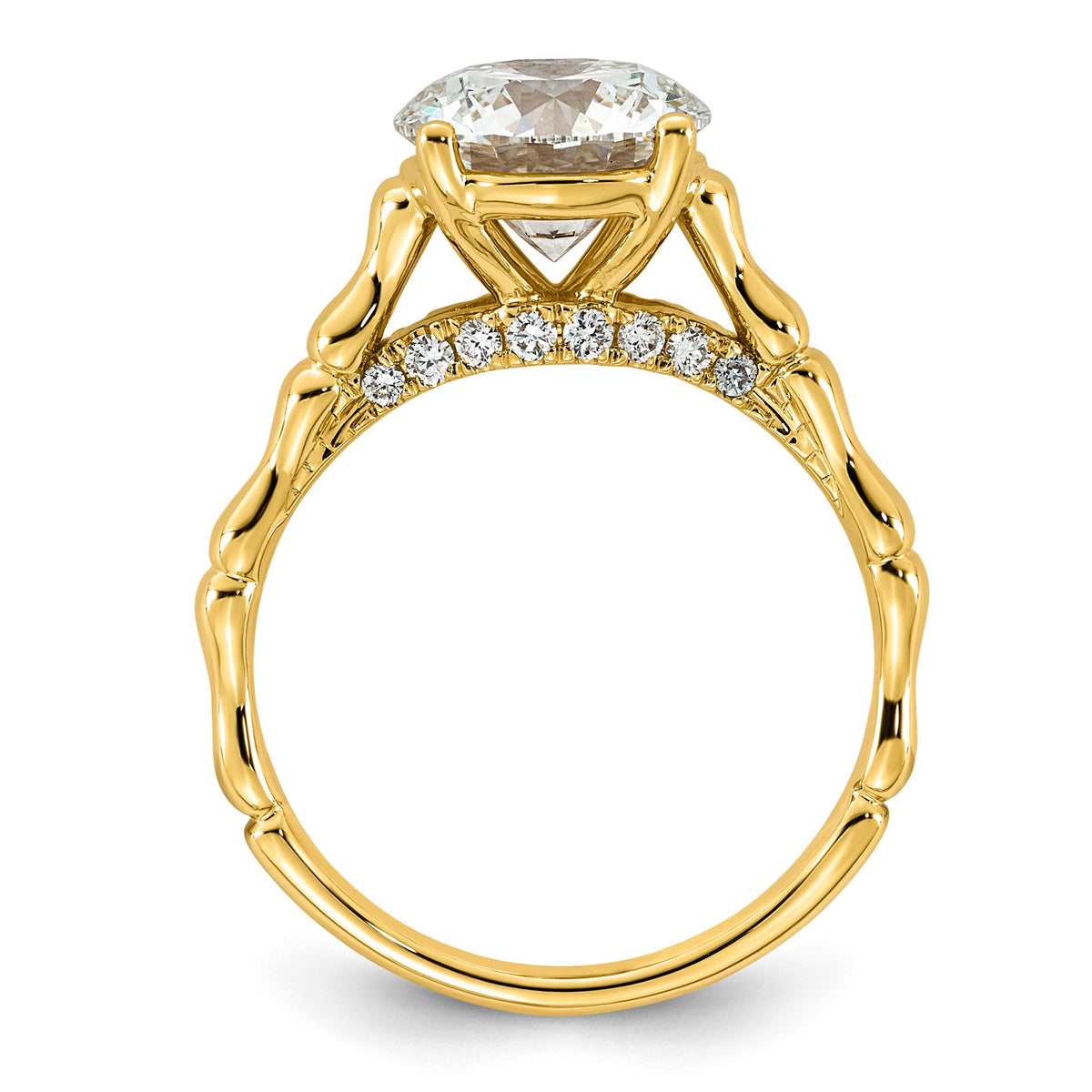 Round Lab-Grown Diamond Engagement Ring in 14K Yellow Gold (2 5/8 ct. tw.), Size 7 - Sophia Jewelers