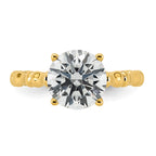 Round Lab-Grown Diamond Engagement Ring in 14K Yellow Gold (2 5/8 ct. tw.), Size 7 - Sophia Jewelers