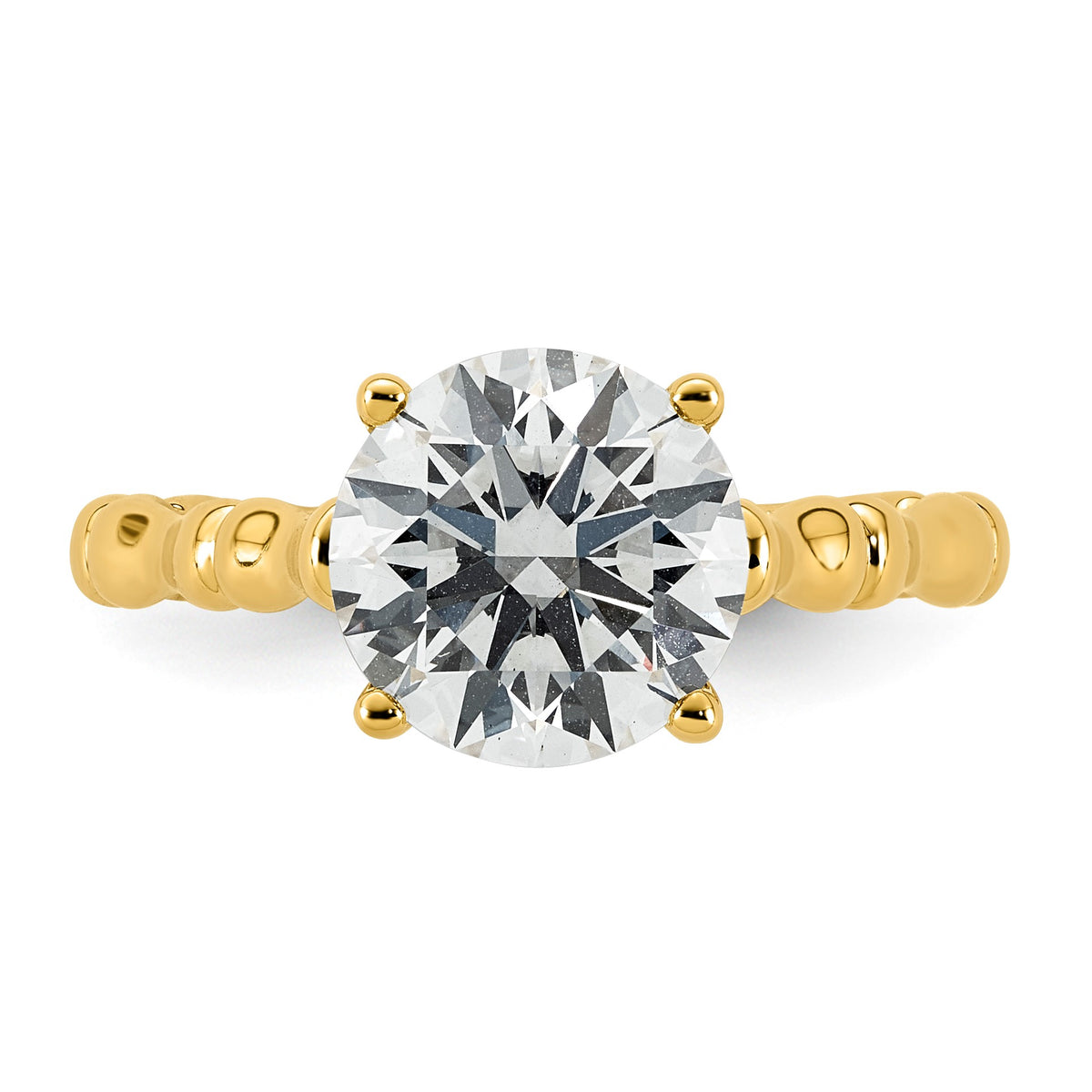 Round Lab-Grown Diamond Engagement Ring in 14K Yellow Gold (2 5/8 ct. tw.), Size 7 - Sophia Jewelers