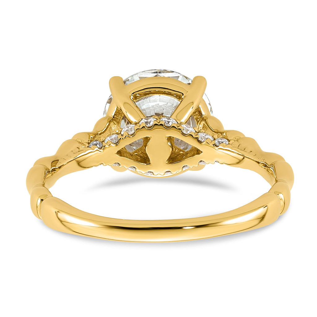 Round Lab-Grown Diamond Engagement Ring in 14K Yellow Gold (2 5/8 ct. tw.), Size 7 - Sophia Jewelers