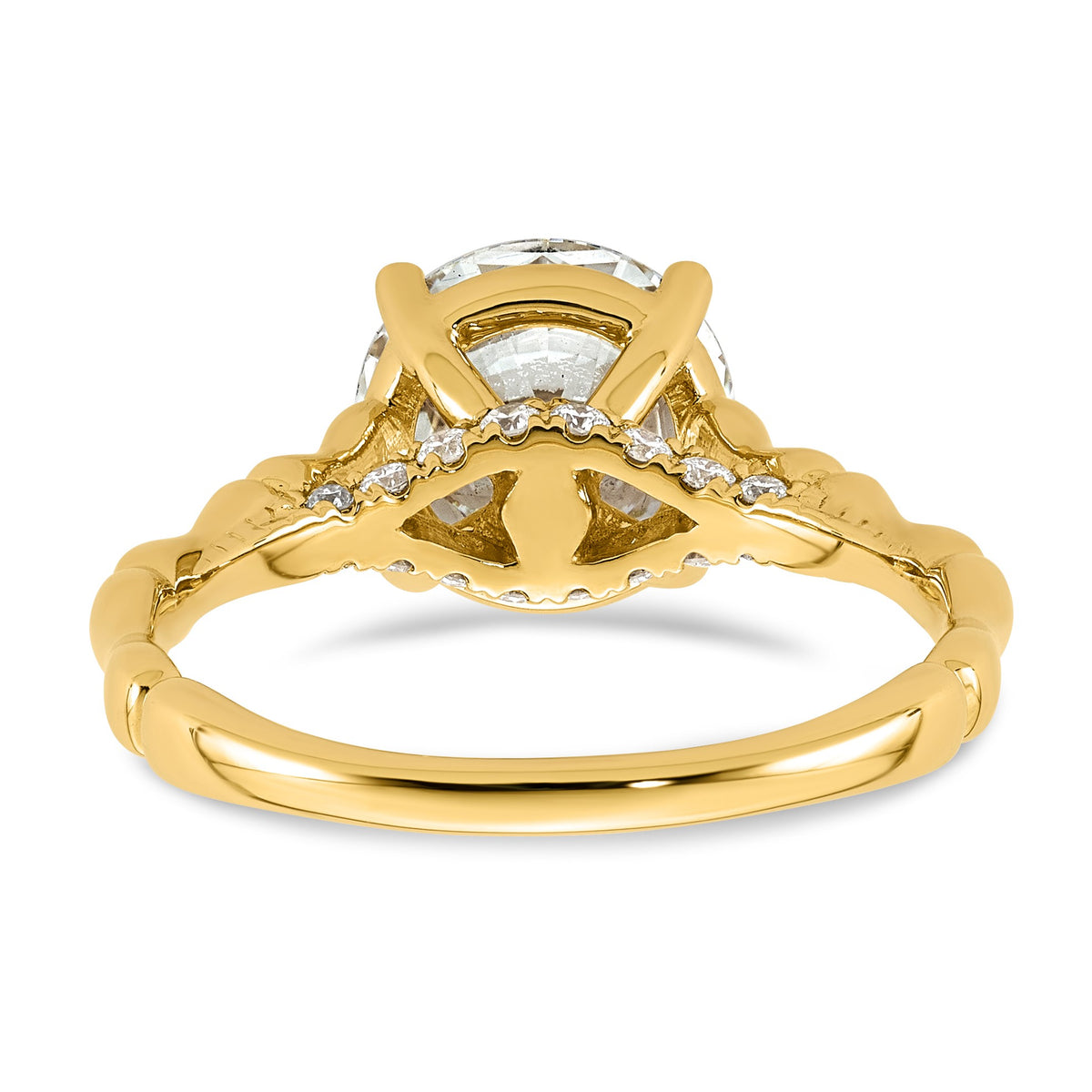 Round Lab-Grown Diamond Engagement Ring in 14K Yellow Gold (2 5/8 ct. tw.), Size 7 - Sophia Jewelers