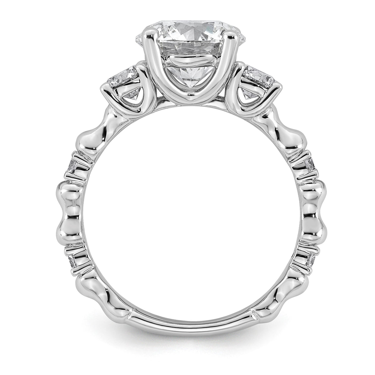 Round Lab-Grown Diamond Engagement Ring in 14K White Gold (3 1/6 ct. tw.), Size 7 - Sophia Jewelers