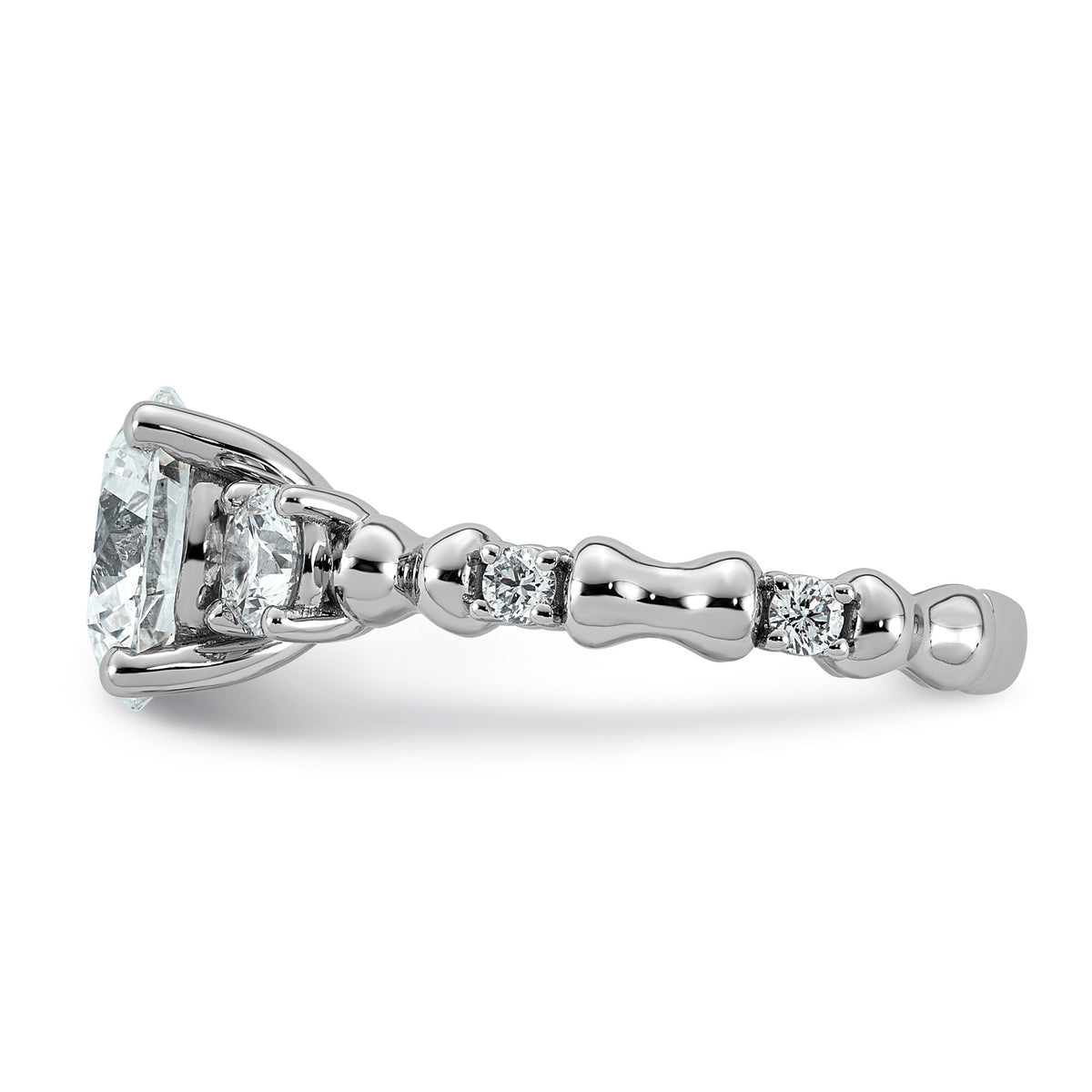 Round Lab-Grown Diamond Engagement Ring in 14K White Gold (3 1/6 ct. tw.), Size 7 - Sophia Jewelers