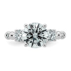 Round Lab-Grown Diamond Engagement Ring in 14K White Gold (3 1/6 ct. tw.), Size 7 - Sophia Jewelers