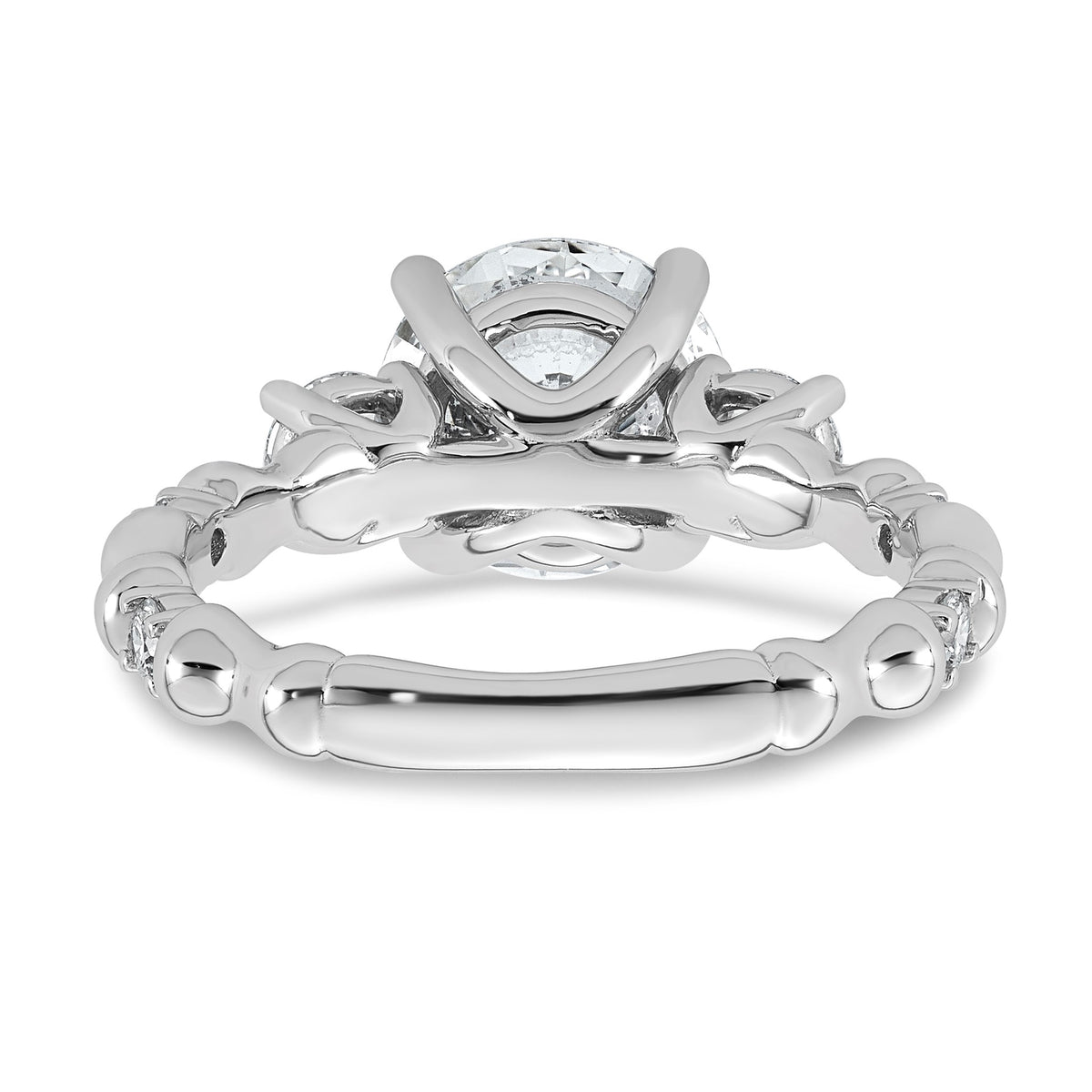 Round Lab-Grown Diamond Engagement Ring in 14K White Gold (3 1/6 ct. tw.), Size 7 - Sophia Jewelers