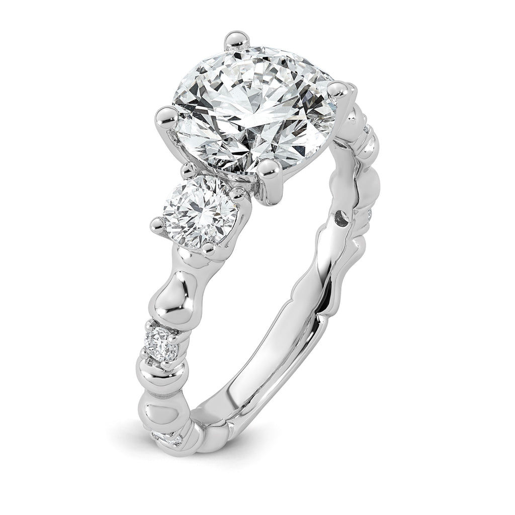 Round Lab-Grown Diamond Engagement Ring in 14K White Gold (3 1/6 ct. tw.), Size 7 - Sophia Jewelers