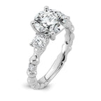Round Lab-Grown Diamond Engagement Ring in 14K White Gold (3 1/6 ct. tw.), Size 7 - Sophia Jewelers