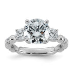 Round Lab-Grown Diamond Engagement Ring in 14K White Gold (3 1/6 ct. tw.), Size 7 - Sophia Jewelers
