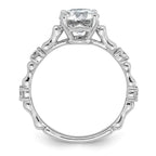 Round Lab-Grown Diamond Engagement Ring in 14K White Gold (1 5/8 ct. tw., VS+ F+), Size 7 - Sophia Jewelers
