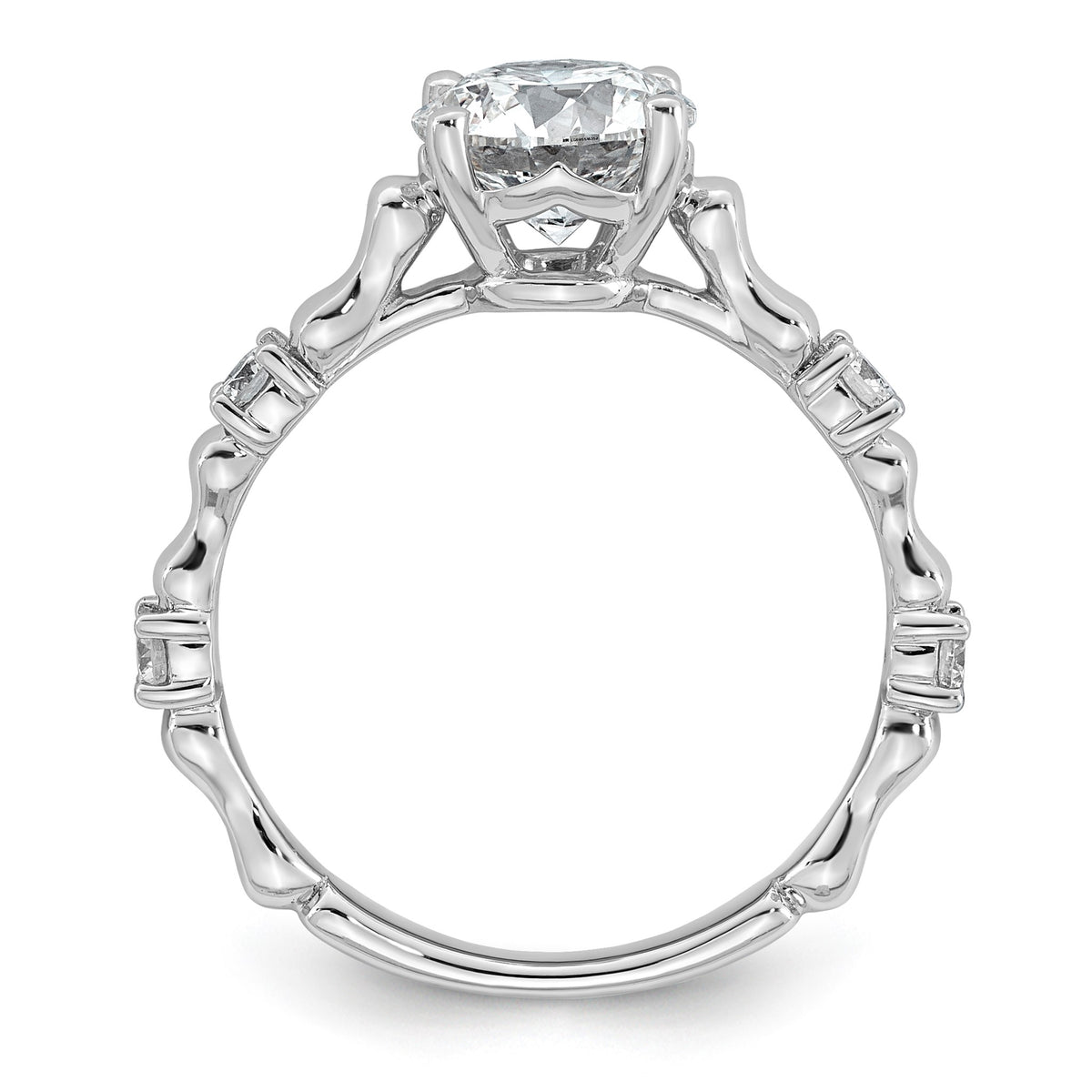 Round Lab-Grown Diamond Engagement Ring in 14K White Gold (1 5/8 ct. tw., VS+ F+), Size 7 - Sophia Jewelers