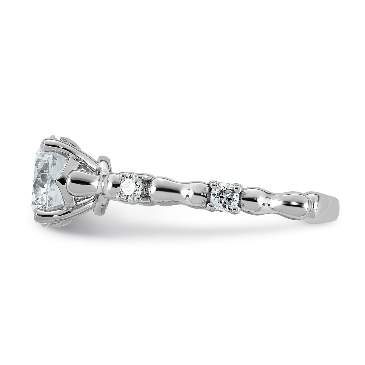 Round Lab-Grown Diamond Engagement Ring in 14K White Gold (1 5/8 ct. tw., VS+ F+), Size 7 - Sophia Jewelers