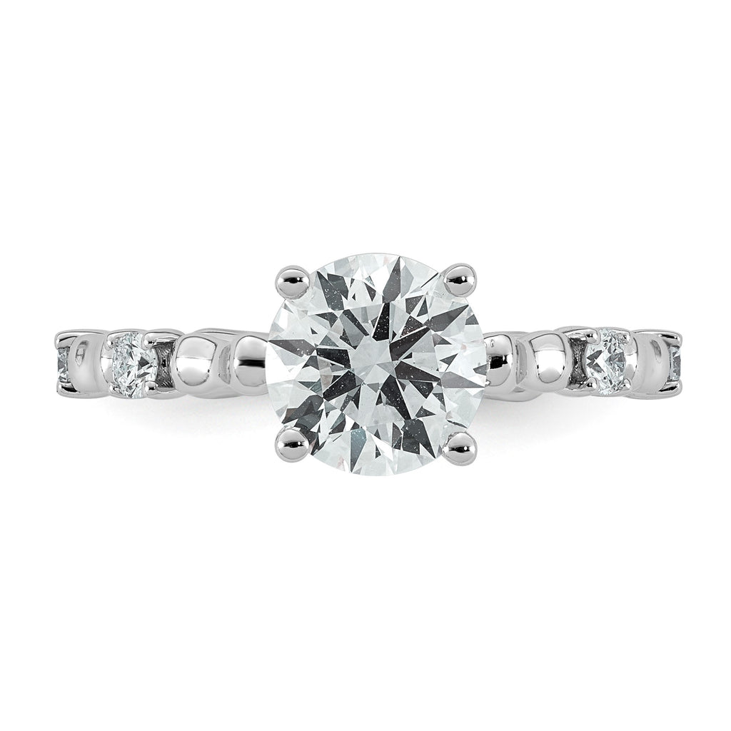 Round Lab-Grown Diamond Engagement Ring in 14K White Gold (1 5/8 ct. tw., VS+ F+), Size 7 - Sophia Jewelers