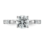 Round Lab-Grown Diamond Engagement Ring in 14K White Gold (1 5/8 ct. tw., VS+ F+), Size 7 - Sophia Jewelers