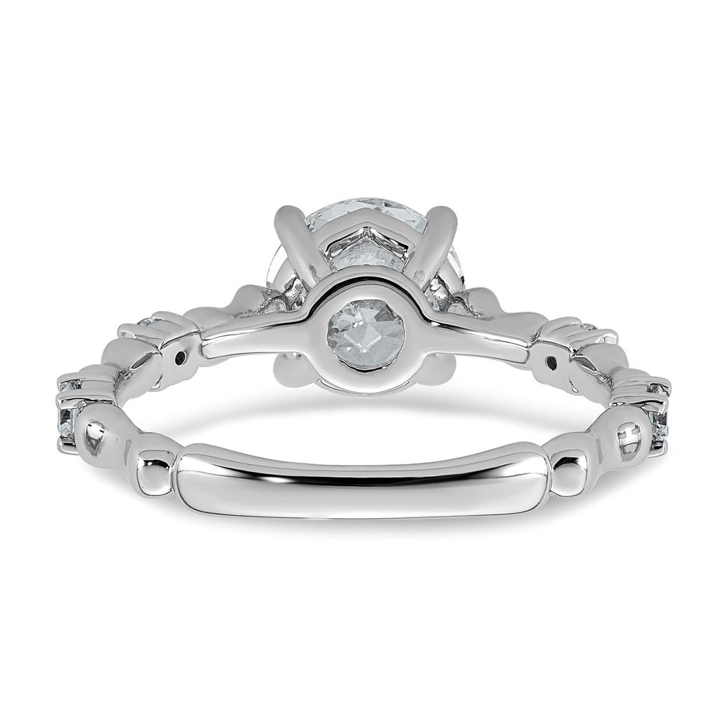 Round Lab-Grown Diamond Engagement Ring in 14K White Gold (1 5/8 ct. tw., VS+ F+), Size 7 - Sophia Jewelers