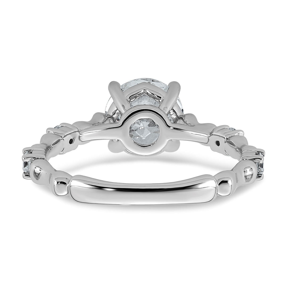 Round Lab-Grown Diamond Engagement Ring in 14K White Gold (1 5/8 ct. tw., VS+ F+), Size 7 - Sophia Jewelers