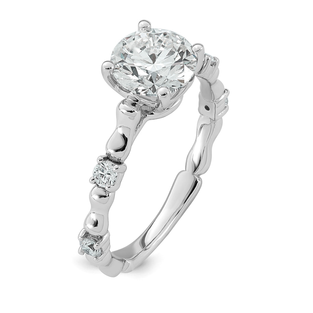 Round Lab-Grown Diamond Engagement Ring in 14K White Gold (1 5/8 ct. tw., VS+ F+), Size 7 - Sophia Jewelers