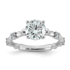Round Lab-Grown Diamond Engagement Ring in 14K White Gold (1 5/8 ct. tw., VS+ F+), Size 7 - Sophia Jewelers