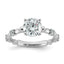 Round Lab-Grown Diamond Engagement Ring in 14K White Gold (1 5/8 ct. tw., VS+ F+), Size 7 - Sophia Jewelers