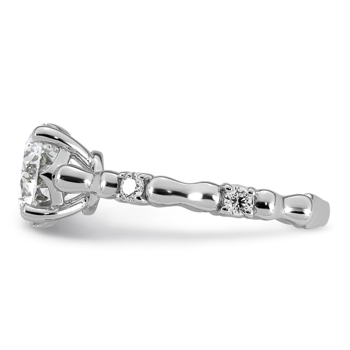 Round Lab-Grown Diamond Engagement Ring in 14K White Gold (2 1/6 ct. tw.), Size 7 - Sophia Jewelers