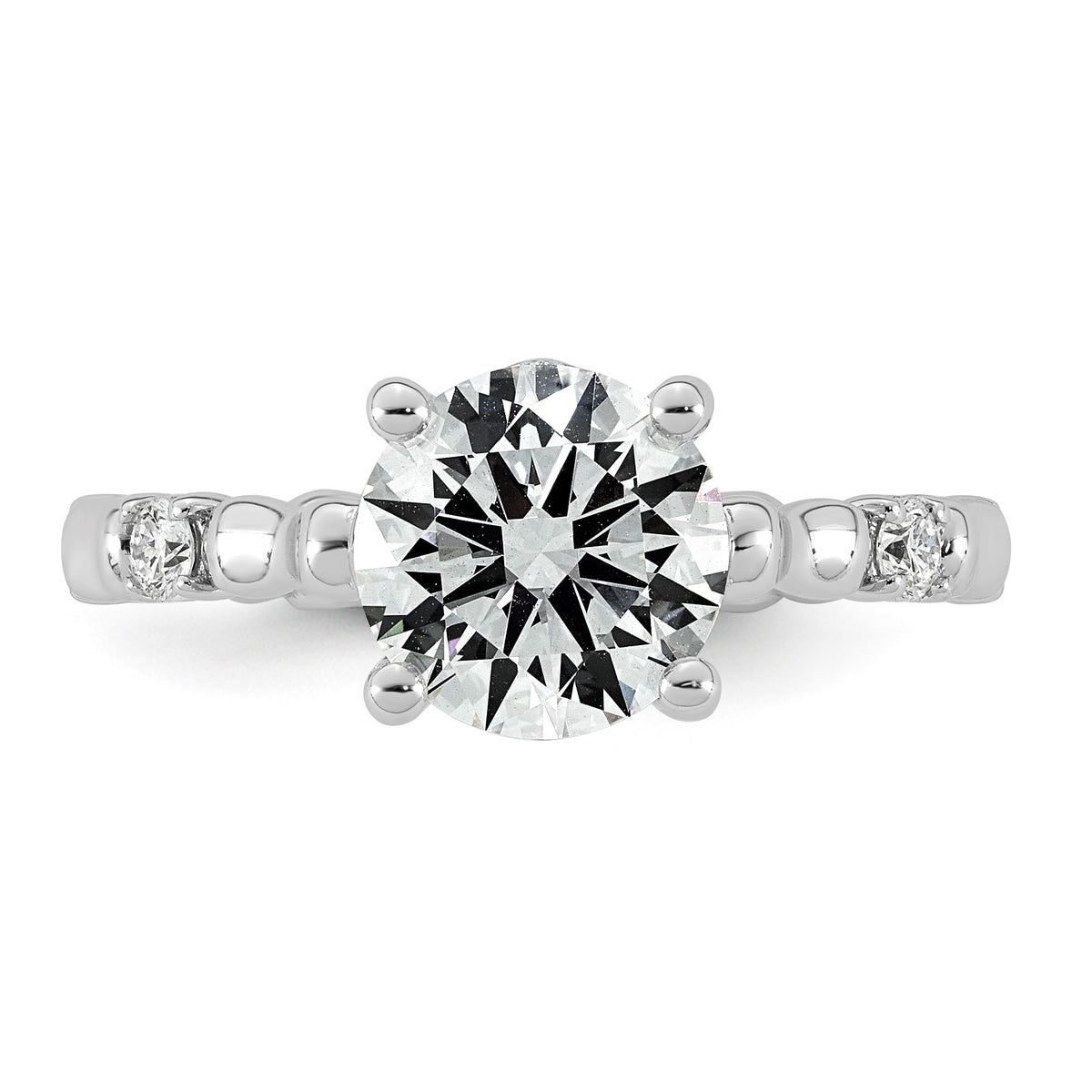 Round Lab-Grown Diamond Engagement Ring in 14K White Gold (2 1/6 ct. tw.), Size 7 - Sophia Jewelers