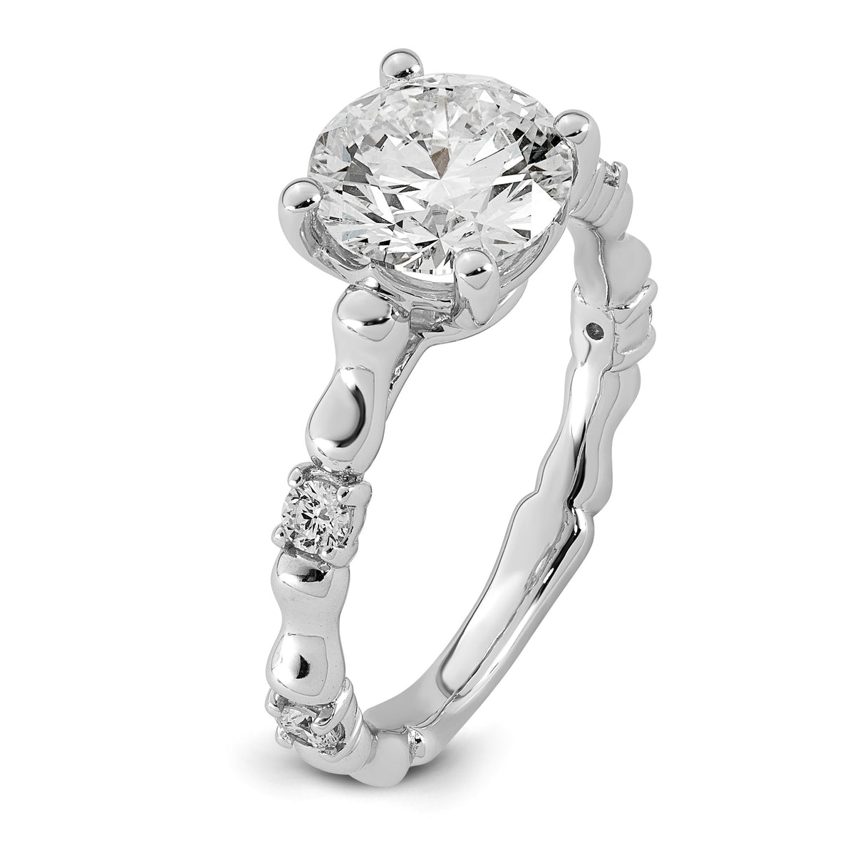 Round Lab-Grown Diamond Engagement Ring in 14K White Gold (2 1/6 ct. tw.), Size 7 - Sophia Jewelers