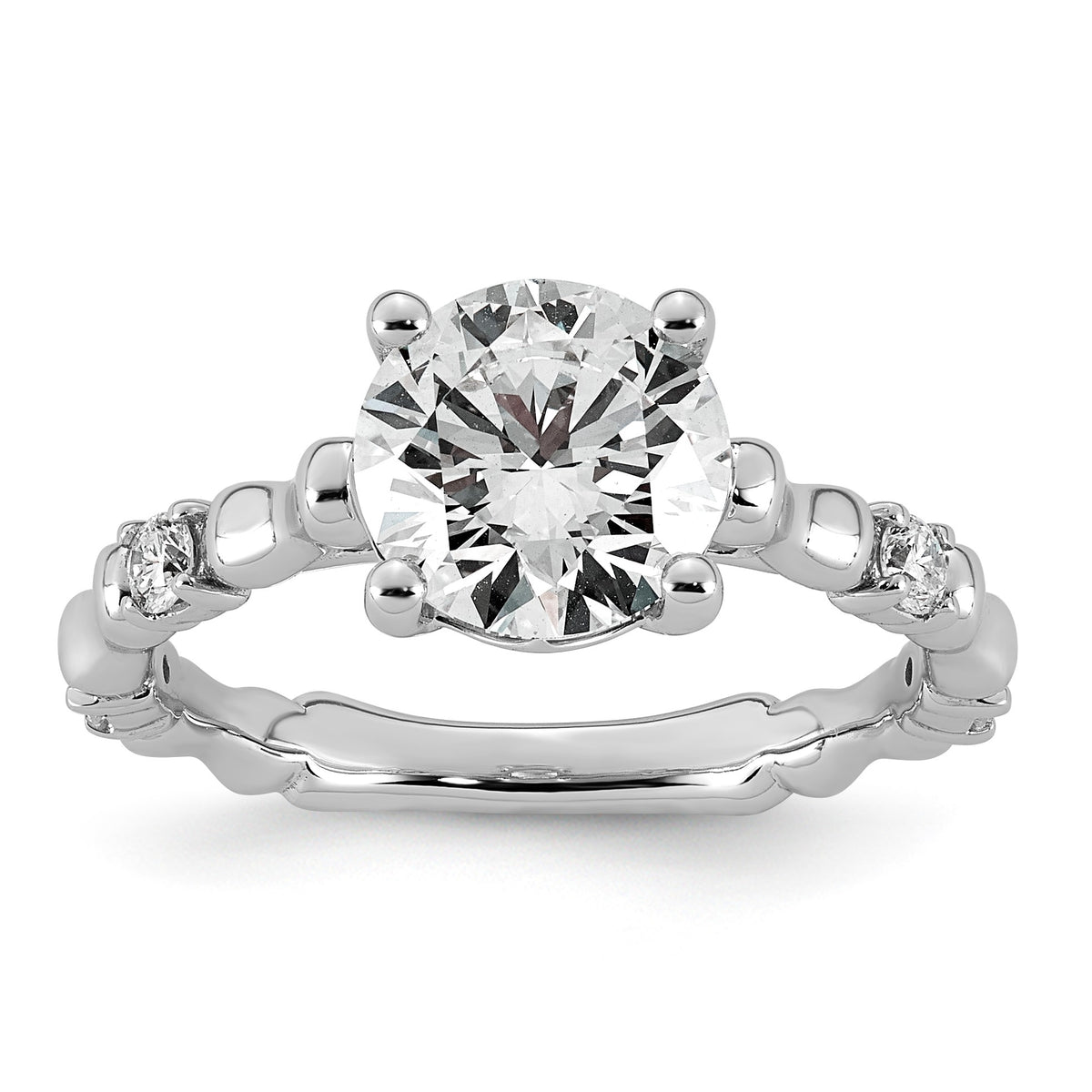 Round Lab-Grown Diamond Engagement Ring in 14K White Gold (2 1/6 ct. tw.), Size 7 - Sophia Jewelers