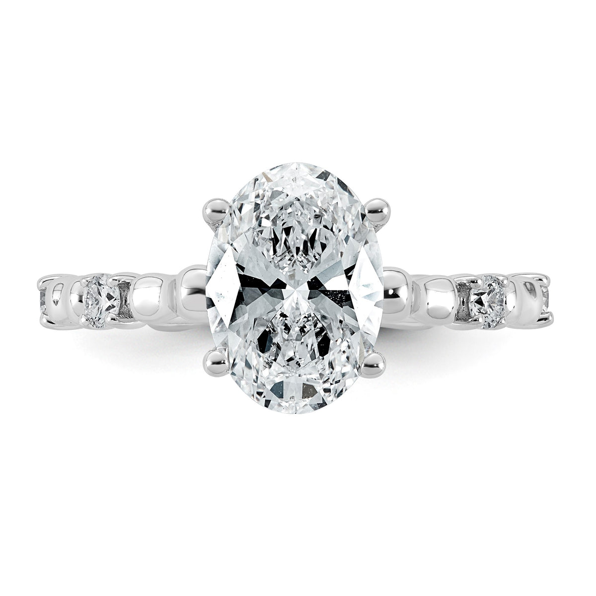 Oval Lab-Grown Diamond Engagement Ring in 14K White Gold (2 1/6 ct. tw.), Size 7 - Sophia Jewelers