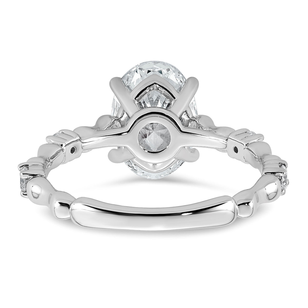 Oval Lab-Grown Diamond Engagement Ring in 14K White Gold (2 1/6 ct. tw.), Size 7 - Sophia Jewelers