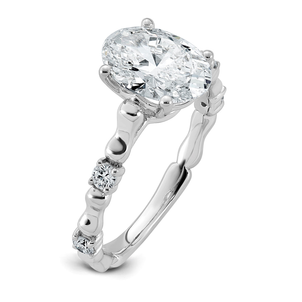 Oval Lab-Grown Diamond Engagement Ring in 14K White Gold (2 1/6 ct. tw.), Size 7 - Sophia Jewelers