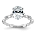 Oval Lab-Grown Diamond Engagement Ring in 14K White Gold (2 1/6 ct. tw.), Size 7 - Sophia Jewelers