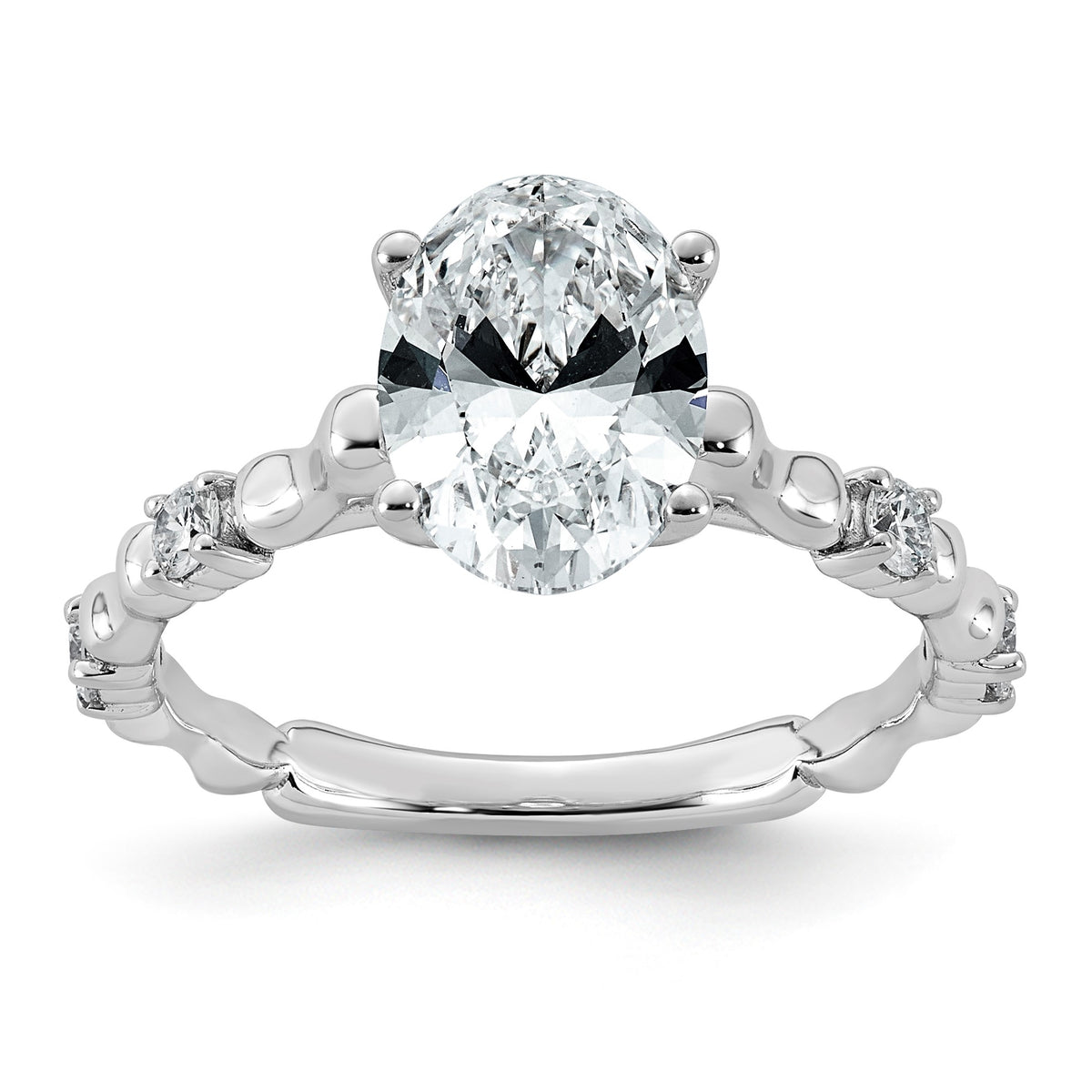 Oval Lab-Grown Diamond Engagement Ring in 14K White Gold (2 1/6 ct. tw.), Size 7 - Sophia Jewelers