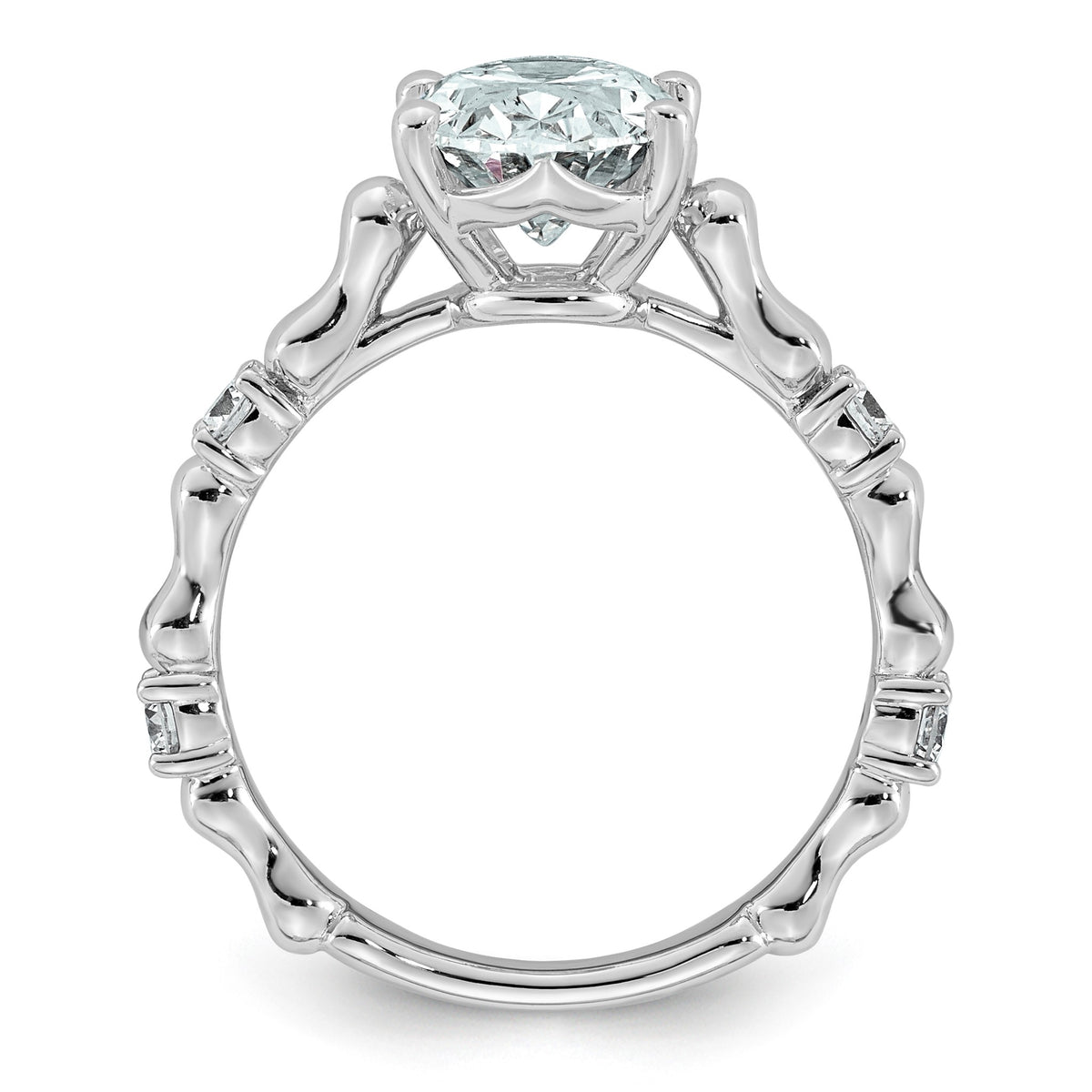 Comp Oval Lab-Grown Diamond Engagement Ring in 14K White Gold (2 3/4 ct. tw., VS+ F+), Size 7 - Sophia Jewelers